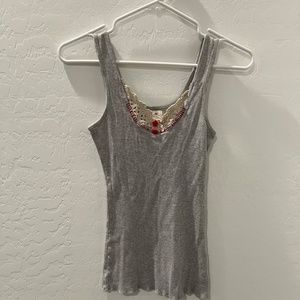 Free People Tank top/ Sleep wear Small Gray and red